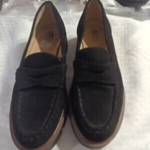 Black Suede Penny Loafers by Cliffs by White Mountain Women's 8.5 M Slip On